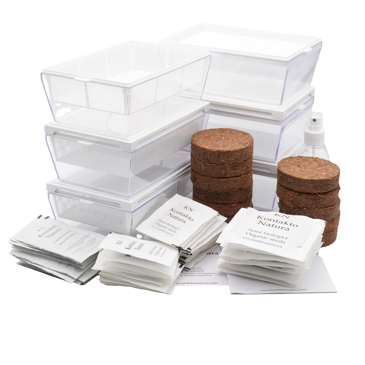 Kit educativo microgreens bio-Idro e Cocco-6 Eva e 36 varietà semi-sk606