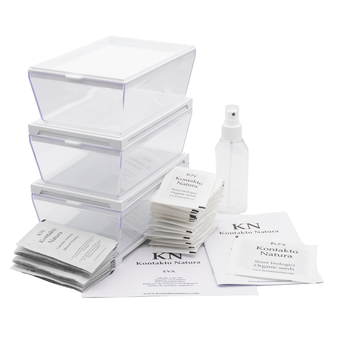 Kit educativo microgreens idro bio - 3 Eva H e 18 varietà semi - sk602
