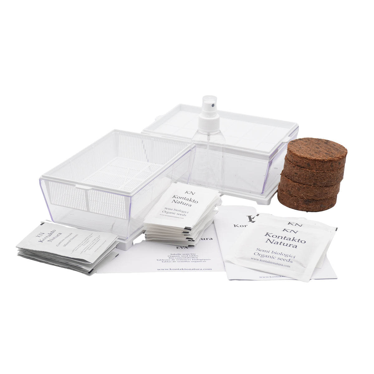 Kit educativo microgreens bio-Idro e Cocco-2 Eva e 12 varietà semi-sk604