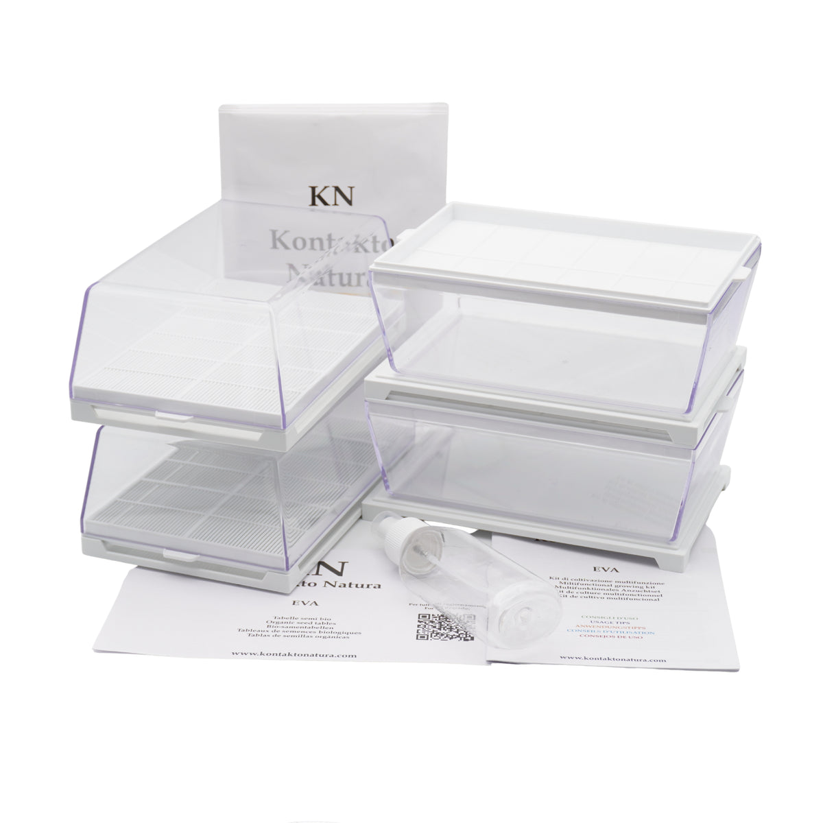 Kit per germogli e microgreens bio - 4 Eva H e 13 varietà semi - sk104