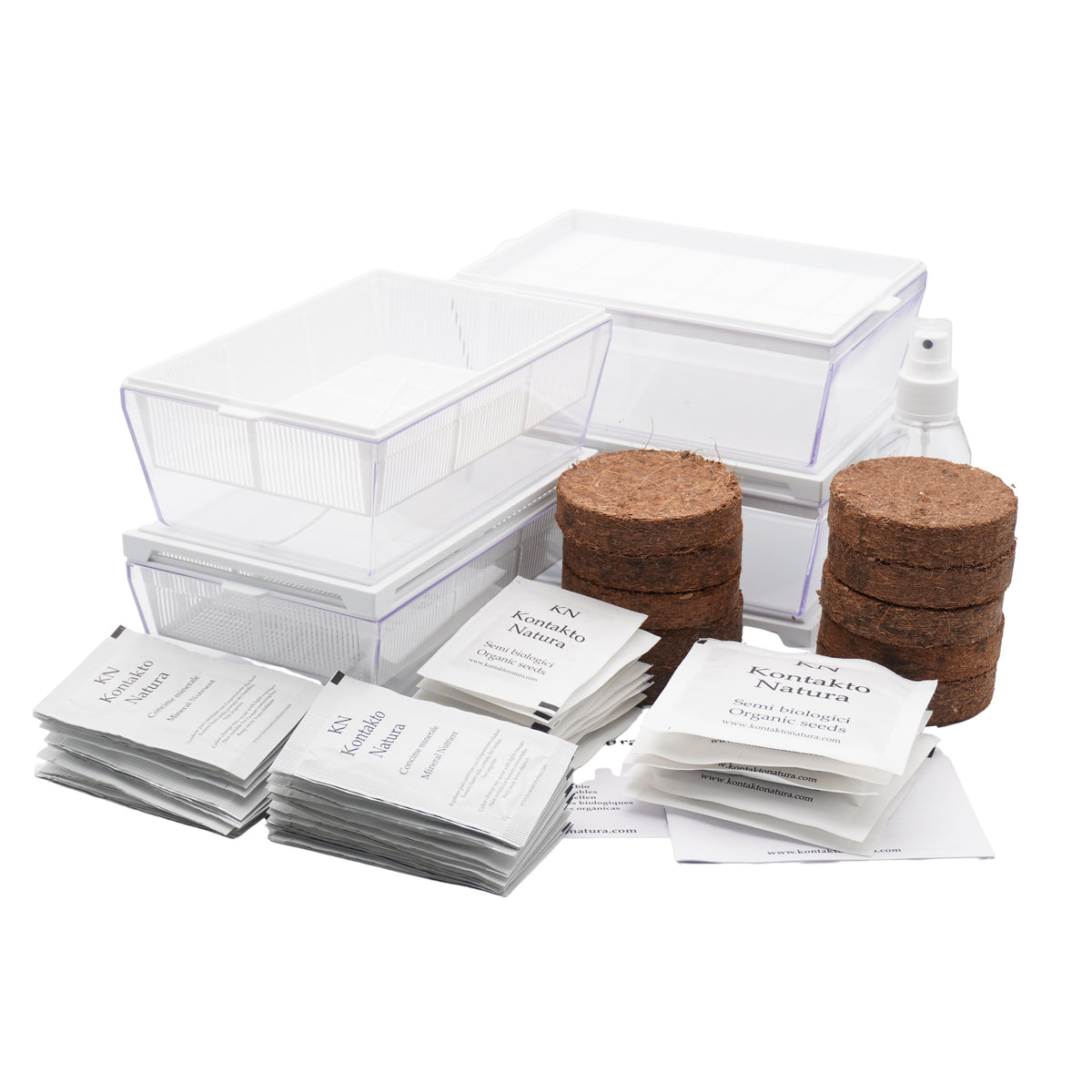 Kit per baby leaves bio - Idro e Cocco - 4 Eva e 17 varietà semi - sk303