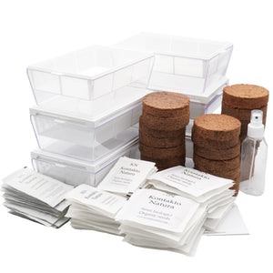 Kit per microgreens bio con cocco - 6 Eva S e 24 varietà semi - sk208